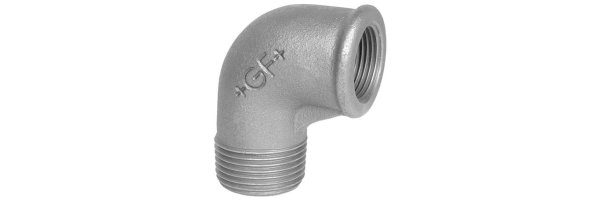 Art.T092RV-GF- Winkel 90° (Knie) AG x IG - Temperguss verz. +GF+