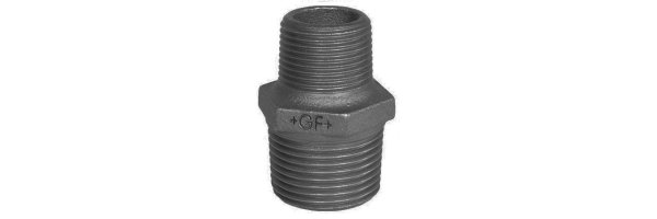 Art.T245S-GF- Reduziernippel - Temperguss schw. +GF+