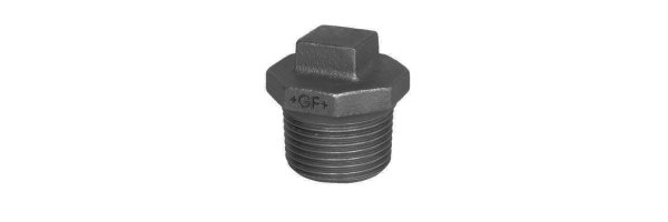 Art.T290S-GF- Stopfen mit Rand (Pfropfen) - Temperguss schw. +GF+