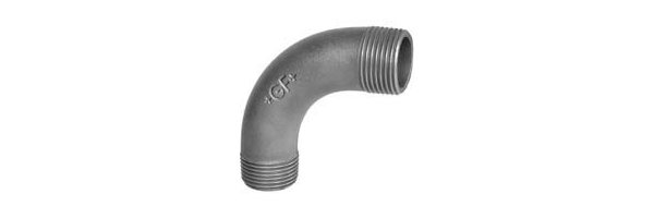 Art.T003V-GF- Bogen 90° AG x AG - Temperguss verz. +GF+