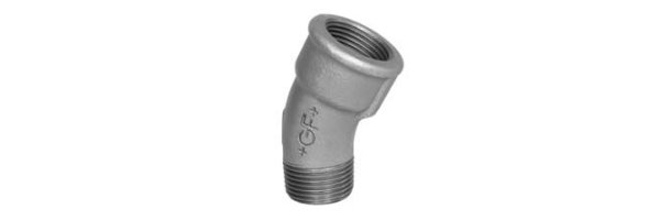 Art.T051V-GF- Bogen 30° AG x IG - Temperguss verz. +GF+