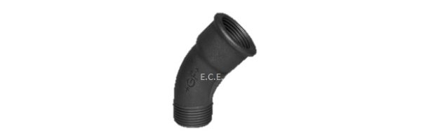 Art.T041S-GF Bogen 45° AG x IG - Temperguss schw. +GF+