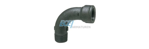 Art.T001S Bogen 90° AG x IG - Temperguss schw.