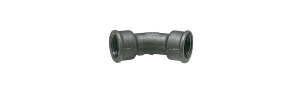 Art.T040S Bogen 45° IG x AG - Temperguss schw.