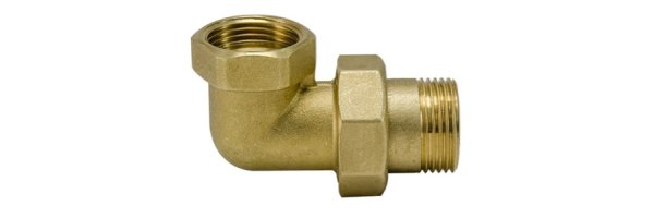 Art.3097 Holländer Eckverschraubung flach. - Messing