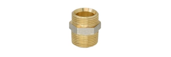 Art.3280EF Doppelnippel Eurokonus Flachdichtend - Messing