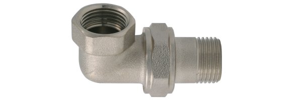 Art.3098o Holländer Eckverschraubung mit O-Ring - Messing vernickelt