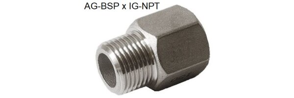Art.E342BaNi Gewindeübergang BSP-AG x NPT-IG