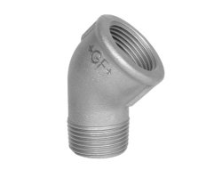 Art.T121V-GF- Winkel 45&deg; 1" AG x IG - Temperguss verz. +GF+
