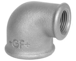 Art.T090RV-GF- Winkel 90&deg; reduziert 5/4" IG x 3/4" IG - Temperguss verz. +GF+
