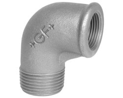 Art.T092RV-GF- Winkel 90&deg; reduziert 3/4" IG 1/2" AG - Temperguss verz. +GF+