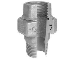Art.T341V-GF- Holl&auml;nderverschraubung kon. 1" AG x IG Temperguss verz. +GF+
