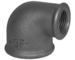 Art.T090RS-GF- Winkel 90&deg; reduziert 5/4" x 3/4" - Temperguss schw. +GF+