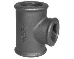 Art.T130RS-GF- T-St&uuml;ck reduziert 6/4" x 2" x 6/4" - Temperguss schw. +GF+
