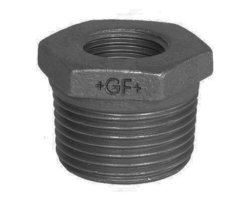 Art.T241S-GF- Reduzierer 1" AG x 1/2" IG - Temperguss schw. +GF+