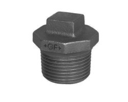 Art.T290S-GF- Stopfen mit Rand 3/8" - Temperguss schw. +GF+