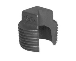 Art.T291S-GF- Stopfen ohne Rand Vierkant 1" - Temperguss schw. +GF+