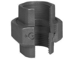 Art.T330S-GF- Holl&auml;nderverschraubung flach 1/4" IG x IG - Temperguss schw. +GF+