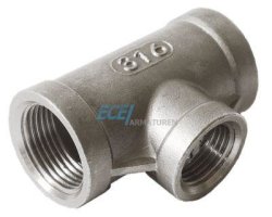 Art.E130R (307R) T-St&uuml;ck reduziert 1/2" x 3/8" x 1/2" - PN10 Edelstahl V4A