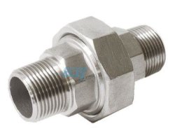 Art.E336 (311AGA) Verschraubung flachd. 2" AG x AG - PN10 Edelstahl V4A