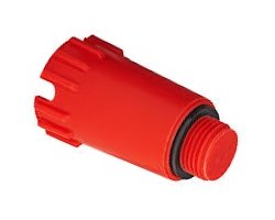 Art.563R Pr&uuml;fung-Stopfen Rot 1/2" (Pfropfen) AG Gewinde aus Kunststoff