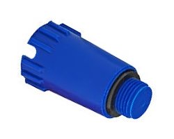 Art.563B Pr&uuml;fung-Stopfen Blau 1/2" (Pfropfen) AG Gewinde aus Kunststoff