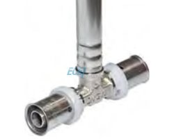 Art.568 Heizk&ouml;rperanschluss T-St&uuml;ck 16/2 x 15mm / 300mm - Pressfitting vernickelt