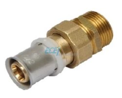 Art.573 Pressverschraubung flachd. 1" AG x 32/3mm - Pressfitting