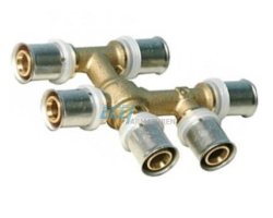 Art.591 Kreuzungsfreies T-St&uuml;ck 20/2 x 16/2 x 16/2mm - Pressfitting