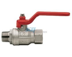 Art.081 Kugelhahn "PARIS" 1/2" AG x IG voller Durchgang - Messing vernickelt