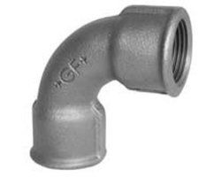 Art.T002AV-GF- Bogen 90&deg; kurz 3" IG x IG - Temperguss-GF- verz. +GF+