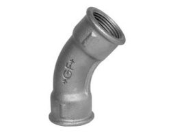 Art.T040V-GF- Bogen 45&deg; 5/4" AG x IG - Temperguss-GF- verz. +GF+