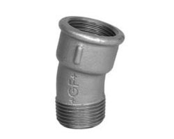 Art.T053V-GF- Bogen 15&deg; 5/4" AG x IG - Temperguss-GF- verz. +GF+