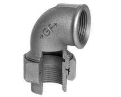 Art.T096V-GF- Winkel-verschraubung kon. 3/8" IG x IG - Temperguss-GF- verz. +GF+