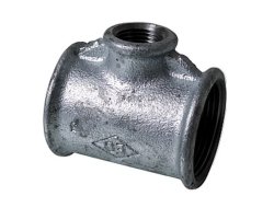 Art.T130RV T-St&uuml;ck reduziert 1" x 3/4" x 1" - Temperguss verz.