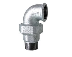 Art.T097V Winkel-verschraubung flach 1" AG x IG - Temperguss verz.
