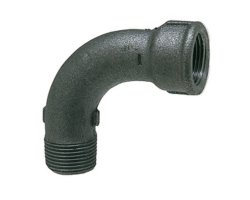 Art.T001S Bogen 90&deg; 2 1/2" AG x IG - Temperguss schw.