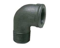 Art.T092S Winkel 90&deg; 3/8" AG x IG - Temperguss schw.