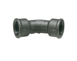 Art.T040S Bogen 45&deg; 2" IG x AG - Temperguss schw.
