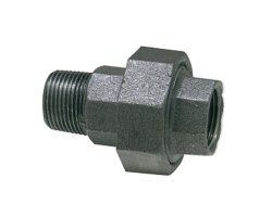 Art.T331S Holl&auml;nderverschraubung flach 1/2" AG x IG - Temperguss schw.