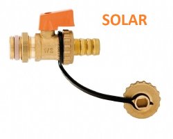 Art.H215s KFE - Kugelhahn 1/2" Solar mit Schlauchanschluss und Griff