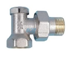 Art.396A R&uuml;cklaufventil Eckform 1/2" IG kon. - Messing vernickelt ( Art.20)