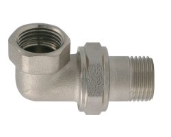 Art.3098o Holl&auml;nder Eck-Verschraubung 1" mit O-Ring Eurokonus - Messing vernickelt