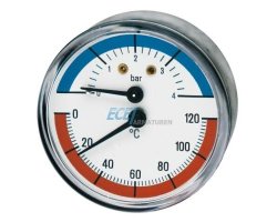 Art.485 Thermomanometer 0-120&deg;C / 1-4 bar, &Oslash; 63mm, axial