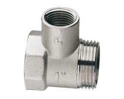 Art.492 T-St&uuml;ck 1" IG x AG mit Thermometeranschluss 1/2"IG