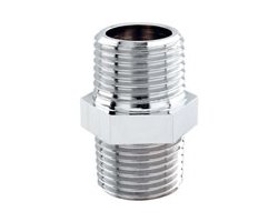 Art.3280C Doppelnippel 3/4" AG - verchromt