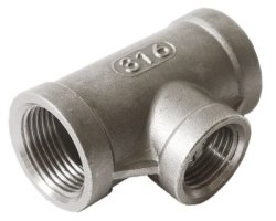 Art.E130R (307R) T-St&uuml;ck reduziert 1" x 1/2" x 1" -  PN10 Edelstahl V4A