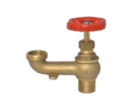 Art.503A Gartenventil 1" Anschluss, senkrecht aufw&auml;rts - Messing