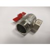 Art.298SCD Eck Kugelhahn Rot "IDEAL" 3/4"IG x 1"AG kon. voller Durchgang - Messing vernickelt