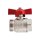 Art.098SCD Kugelhahn Rot "IDEAL" 3/4"IG x 1"Ag kon. voller Durchgang - Messing vernickelt